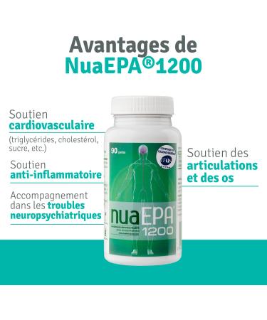  Nua Nua Biological NuaEPA 1200 Omega 3 Marine Blue Fish EPA (Eicosapentaenoic Acid) 90 Triglyceride Capsules (1200mg Pure EPA/Pearl) - Buy Online on GoSupps.com