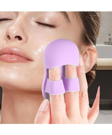 Face Scrubber Brush - 10 Small Face Scrub Brush | Finger Handle Face Cleaning Brush Silicone Deep Cleansing Face Brush with Ergonomic Grip for Business Trip Travelling Purple - Buy Online on GoSupps.com