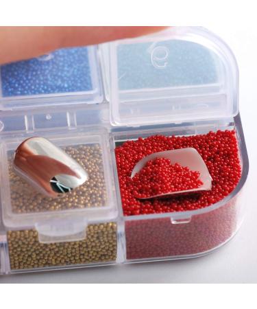 Hisenlee Nail Caviar Beads Set - 12 Colors Micro Balls & Crystals for Nail Art Decorations - Buy Online on GoSupps.com