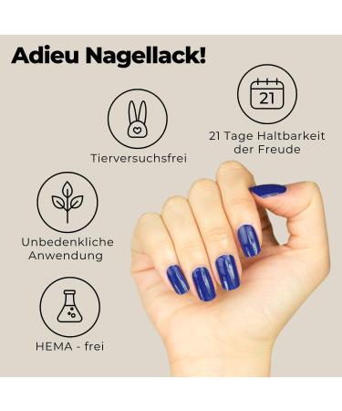 Original Miss Sophie Nagel Night Sky I 24 Ultra-Thin Blue Nail Polish Stripes for Finger & Toenails Adheres to Natural Acrylic Gel & Shellac Nails - Buy Online on GoSupps.com