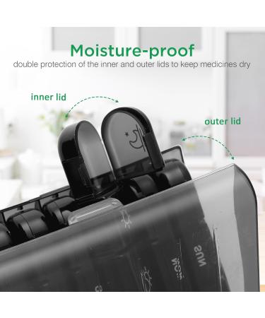 Aiqinu 7-Day Pill Organizer | Large 3-Compartment Tablet Box for Travel & Home | Weekly Medication Storage Solution - Buy Online on GoSupps.com