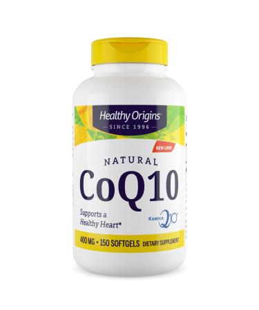 Healthy Origins CoQ10 (Kaneka Q10) 400 mg - Heart Health & Energy Supplement - Gluten-Free & Non-GMO Supplements - 150 Softgels