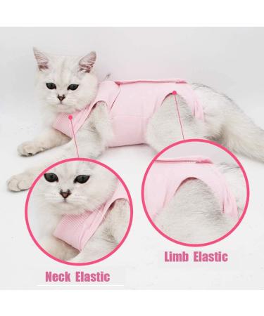 Cat Recovery Suit for Abdominal Wounds and Skin Diseases - Vet Recommended E-Collar Alternative - Medium Pink - Buy Online on GoSupps.com