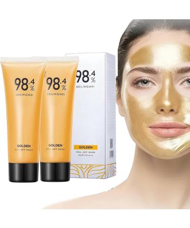 2pc Collagen Glow Mask 98.4% Beilingmei Remover Mask Moisturizing Gold Face Mask Pore Tightening Infused