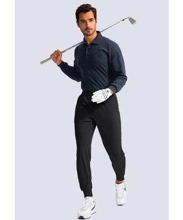 G Gradual Men's Golf Joggers Pants - Slim Fit Stretch Sweatpants with Zipper Pockets, Ideal for Work, Running - Black, Medium - Buy Online on GoSupps.com