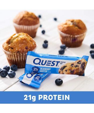 Quest Nutrition Crispy Chocolate Peanut Butter Hero Protein Bar 18g Protein 12 Count and Blueberry Muffin Protein Bars 21g Protein Gluten Free Keto Friendly 12 Count Pack of 1 - Buy Online on GoSupps.com