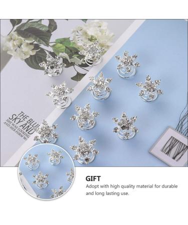 Lurrose 20pcs Snowflake Hair Needles - Rhinestone Spiral Hairpins & Crystal Twists for Brides - Elegant Hair Jewelry - Buy Online on GoSupps.com