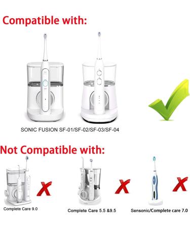 Replacement Flossing Toothbrush Heads (6-pc) for Waterpik Sonic Fusion 2.0 | Compatible with SF-01 SF-02 SF-03 & SF-04 | Pisonicleara SF-White - Buy Online on GoSupps.com
