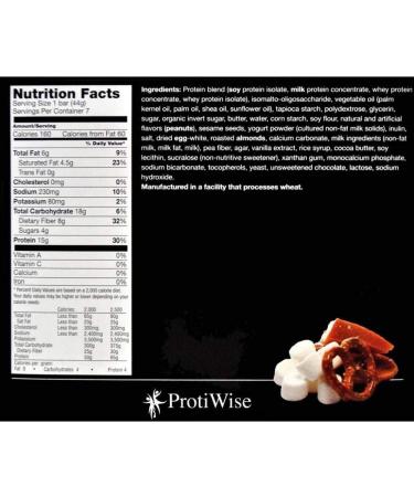 ProtiWise Salted Toffee Pretzel High Protein Diet Bars (7/box) | Low Calorie, Low Fat, Low Sugar - Buy Online on GoSupps.com