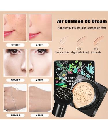 Air Cushion CC Cream Mushroom Head Foundation for Even Skin Tone - Moisturizing and Long Lasting Makeup Primer with Full Coverage - Buy Online on GoSupps.com