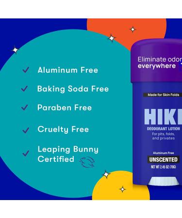 HIKI Whole Body Deodorant Cream - Aluminum-Free Talc-Free Unscented for Skin Folds & Sensitive Areas - 2 Pack (2.45 oz each) - Ideal for Body Rolls & Private Parts - Buy Online on GoSupps.com