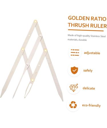 KALLORY 2 Pcs Second Generation Scale Metal Stencils Golden Ratio Caliper Eyebrow Drawing Tool Eyebrow Line 25x5x0.6cmx2pcs Silverx2pcs - Buy Online on GoSupps.com