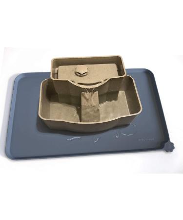 Hoki Found Waterproof Silicone Pet Feeding Mat | Multiple Sizes & Colors for Dogs, Cats & More | 19 x 12 Gray - Buy Online on GoSupps.com