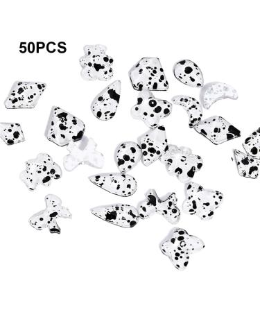 dijiusidy 50 Pieces Glass Crystal Set Eye-catching Personalized Nail Art Rhinestones DIY Handcraft Manicure Accessories for Card Making White Black - Buy Online on GoSupps.com