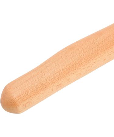 Beech Wood 60cm Massage Roller with Wavy Handle & 10 Points for Back and Whole Body Relaxation | International Shipping Available - Buy Online on GoSupps.com