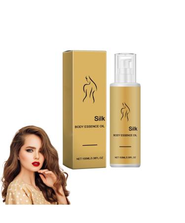 Silk Body Essence Oil, 100ml Silk Body Liquid Oil, Anti Wrinkle Body Oil, Silk Body Firming Moisturizing Lotion, Deeply Hydrating Body Oil for All Skin Types (1PCS)
