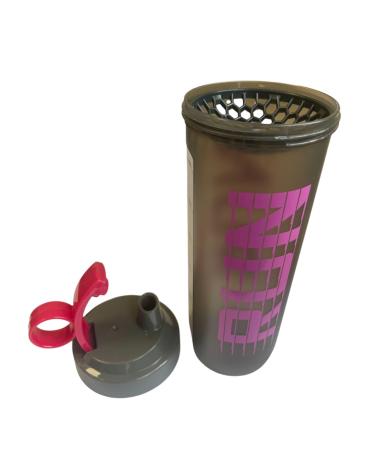 Bouteille Shaker de prot ines avec bouchon - Rose Gris