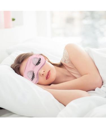 TOYZFRIENDY Imitation Silk Sleeping Mask with Sequins Eyelashes Eye Mask for Women Nonslip Strap Comfortable Lightweight for Night Travel Airplane Use - Buy Online on GoSupps.com