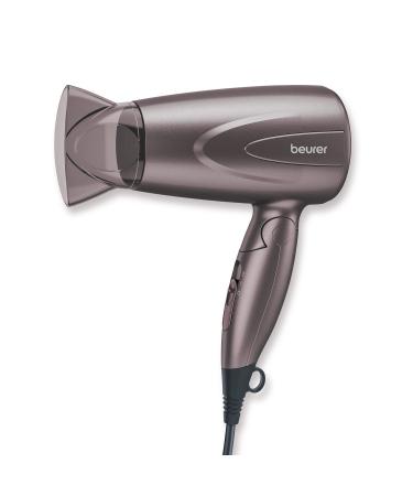 Beurer HC 17 hair dryers compact hairdryer with folding function two heating and fan levels 1300 watts overheating protection and professional nozzle foldable hair dryer for on the go with hanging effect