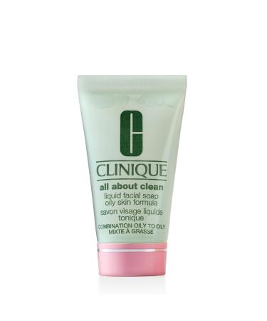 Clinique 3-Step All About Clean Liquid Facial Cleanser Soap | Face Wash For Oily Skin| Types 3 + 4 Mini Travel Size 1 Fl Oz