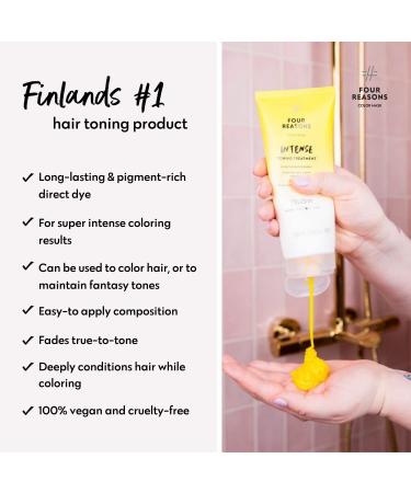 Four Reasons Hair Tower Conditioner - Natural Intensive Yellow Tint | Semi-Permanent Hair Color for Gentle Vibrant Results - Buy Online on GoSupps.com