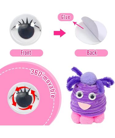 TOAOB 200pcs Black Self-Adhesive Wiggle Googly Eyes with Eyelashes - 8mm, 10mm, 12mm, 15mm, 20mm - Plastic Sticker Eyes for DIY Crafts & Scrapbooking - Buy Online on GoSupps.com