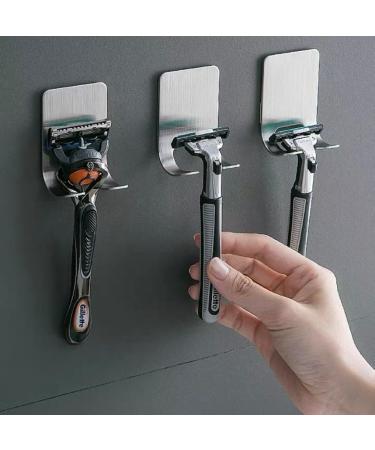 Lianrises 3-Piece Shower Razor Holder - Adhesive Stainless Steel Hooks for Bathroom - No Drilling Waterproof Multi-Purpose Organizers - Buy Online on GoSupps.com