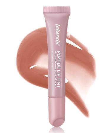 Tinted Lip Balm-1Pcs Rose Gray Peptide Hydrating Lip Tint Moisturizer Jelly Lip Treatment Balm Non-Stick Lip Care Glow Reviver Lip Oil Yummy Glowy Lip Gloss Christmas Makeup for Women-02 #02rose Gray