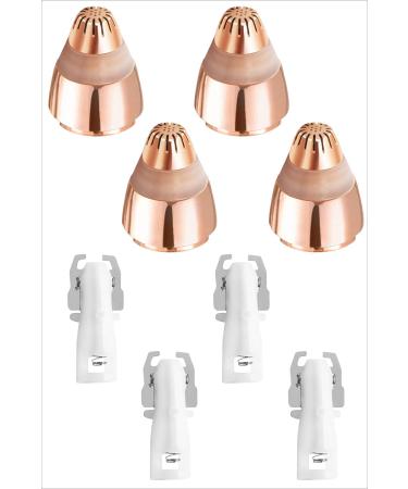 Replacement Heads for Finishing Touch Flawless Brows Eyebrow Facial Hair Remover, Rose Gold - Pack of 4