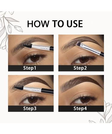 evpct 2Pcs Eyebrows Gel Pomade Set | Long-lasting Waterproof Eyebrow Kit with Dual-ended Brush | Dark Brown 04 - Buy Online on GoSupps.com
