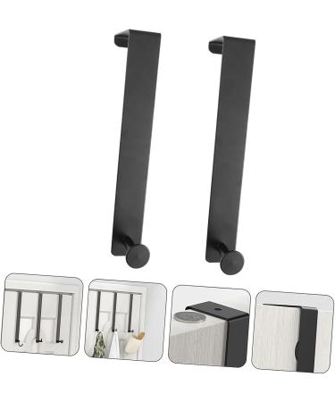 HOMSFOU Towel Holder 2pcs Hook Clothes Hanger Multi-Functional for Door Towel Home Back Hat Rack Over Coat Punch- 21x4.5cm Black - Buy Online on GoSupps.com