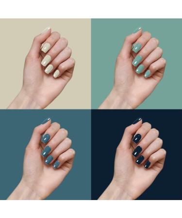 Vishine 4Pcs Gel Nail Polish - Grey Green Beige Aquamarine Color Soak Off UV LED Nail Gel Polish Nail Art Starter Manicure Salon DIY at Home 8ml 4 Colour-C016 - Buy Online on GoSupps.com