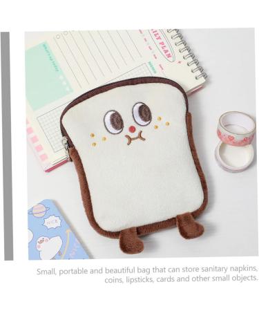 Healifty 2pcs Fluffy Menstrual Coin & Tampon Holder Pouch Brown - Multi-function Mini Storage Bag with Zipper for Menstruation - Convenient & Wear-resistant - Buy Online on GoSupps.com