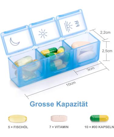 Tablet Box 7 Days - German Medication Organizer with PU Leather | Pill Dose Container for Morning & Evening Use - Buy Online on GoSupps.com