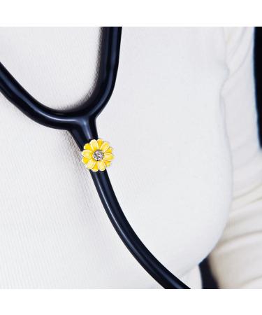 HEYGOO 2 Pack Sunflower Bling Stethoscope Charms - Unique ID Name Tags for Doctors and Nurses - Buy Online on GoSupps.com