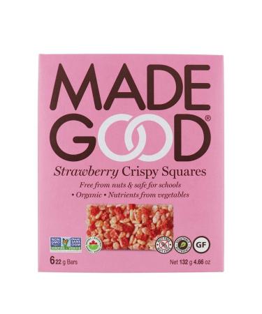 MADEGOOD Organic Strawberry Crispy Squares, 4.68 OZ