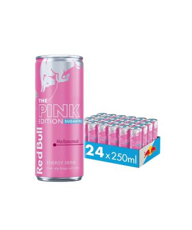 Red Bull Red Bull 24-pack of sugar-free energy drinks (24 x 250 ml) Refreshing raspberry flavor Swedish pink edition Exclusive and not available in one region
