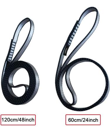 FOSER 18mm Nylon Climbing Sling Runner - 23KN - Green - 120cm/48inch - for Rock Climbing, Mountaineering, Hiking - 2pcs - Buy Online on GoSupps.com