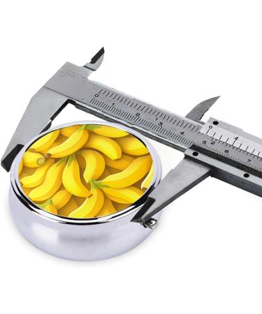 Buy Yellow Banana Portable Metal Pill Box - Round Mini 3-Compartment Design for Small Pills - Travel-Friendly Hinged Fastening - International Shipping Available - Buy Online on GoSupps.com