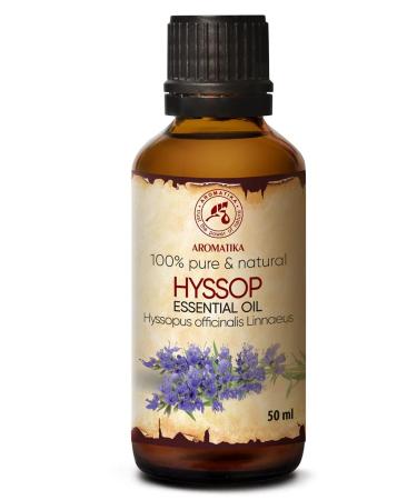 Hyssop Essential Oil 1.7 Fl Oz (50ml) - Hyssopus Officinalis - Aromatherapy Essential Oils for Diffusers & Aromalamps - Home Fragrance - Skin & Hair Care - Candle Making Oils - Floral Scent