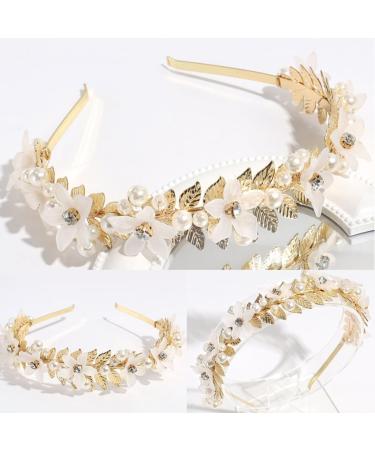 TQUXNGA Delicate Leaf Shape Hair Hoop Baroques Style Girl Woman Taking Photo Headbands Wedding Party Pearl Leaf Shape Headbands - Buy Online on GoSupps.com