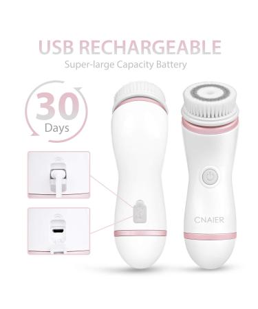 Rechargeable Facial Cleansing Spin Brush Set with 4 Exfoliation Heads - CNAIER Waterproof Face Spa System for Cleansing and Exfoliating - Buy Online on GoSupps.com