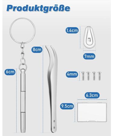 Vastar Glasses Repair Set - 12 Pairs Silicone Nose Pads 24 Screws 3-in-1 Screwdriver Cleaning Cloth & Tweezers | International Shipping - Buy Online on GoSupps.com