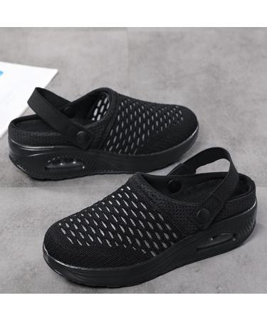 Stratuxx Kaze Women Diabetic Walking Air Cushion Slip-On Orthopedic Sandals - Size 10, Black - Buy Online on GoSupps.com