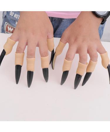 10Pcs Cosplay Fake Nails Witch Nails Realistic Terrible Horror Decorative Claws Halloween Nails Witch Decorations Halloween Props for Festival Black - Buy Online on GoSupps.com
