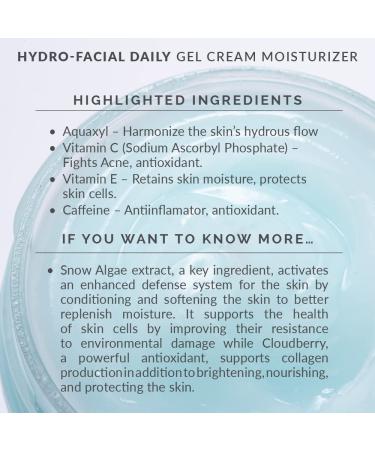Hydro-Facial Daily Gel Cream Moisturizer - Non-Greasy Skin Hydration Restores Natural Moisture Barrier Reduces Water Loss - 2 fl oz (60ml - Buy Online on GoSupps.com