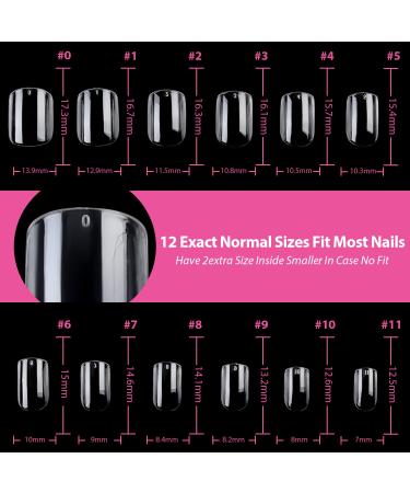 UNA GELLA Extra Short Square Fake Nails 216pcs - Pre-shaped Gel Nail Tips for Full Cover Acrylic - False Nails for Nail Extension DIY at Home - Buy Online on GoSupps.com