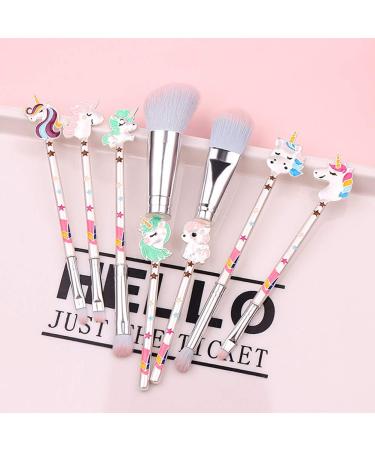 Shop WBTY 7 Cute Unicorn Makeup Brushes Set | Kawaii Eyeshadow Blush & Concealer Brushes with Metal Grip & Storage Bag - International Shipping Available! - Buy Online on GoSupps.com