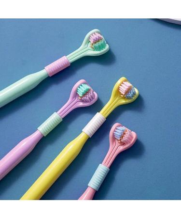 Travel Toothbrush with 3 Angled Bristles - Soft & Effective Oral Care for Adults & Kids | Deep Cleaning Yellow Toothbrush - 1PC - Buy Online on GoSupps.com