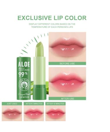 4 Pcs Aloe Vera Color Changing Lipstick - Long-Lasting Moisturizing Lip Balm for Women | Nutritious Temperature-Responsive Magic Lip Stick - Buy Online on GoSupps.com